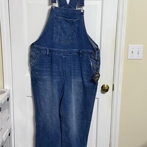Ava & Viv Women's Blue Denim Overalls, 20W, NWT